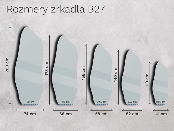 Bronzové zrkadlo Base B27 52×140