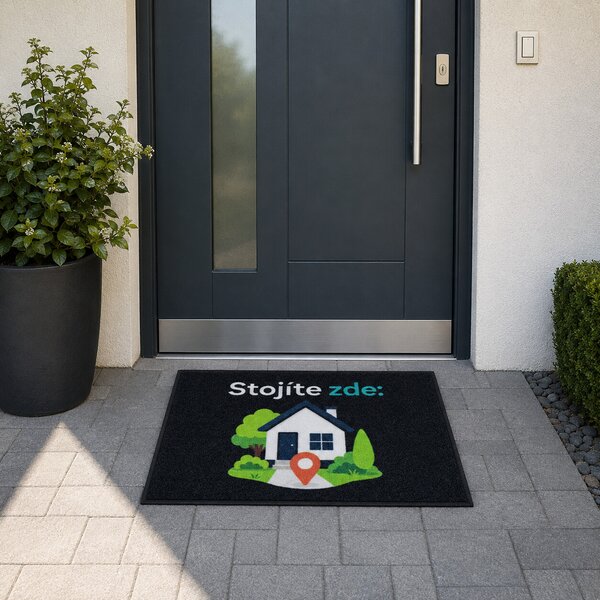 Mercury Flooring, Rohožka GPS (Stojíte tu) 40x60 cm - na von aj na doma, 40x60, čierna