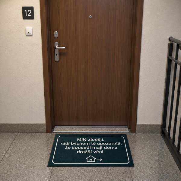 Mercury Flooring, Rohožka Milý zlodej 40x60 cm - na von aj na doma, 40x60, zelená