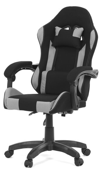 Herná stolička čierna / sivá KA-R209 GREY