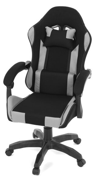 Herná stolička čierna / sivá KA-R209 GREY