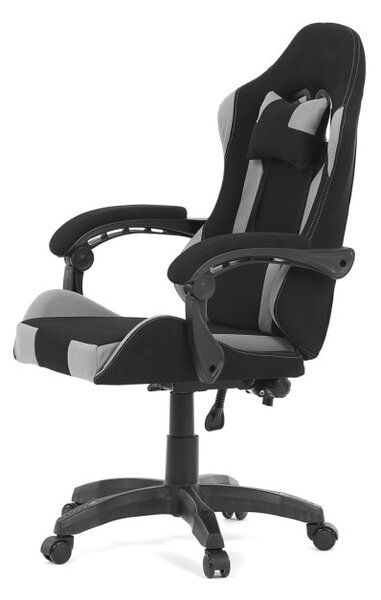 Herná stolička čierna / sivá KA-R209 GREY