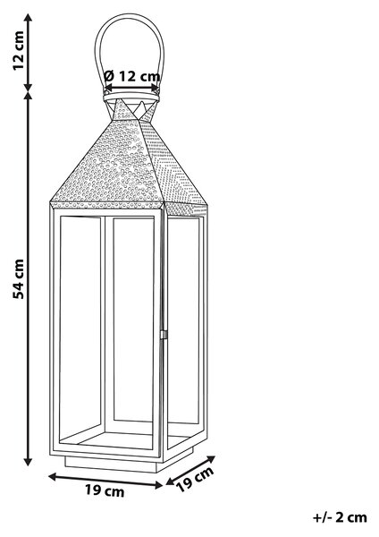 Lampáš čierny kovový nehrdzavejúca oceľ 54 cm na sviečku minimalistický dizajn dekoratívne doplnky