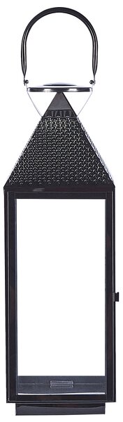 Lampáš čierny kovový nehrdzavejúca oceľ 54 cm na sviečku minimalistický dizajn dekoratívne doplnky