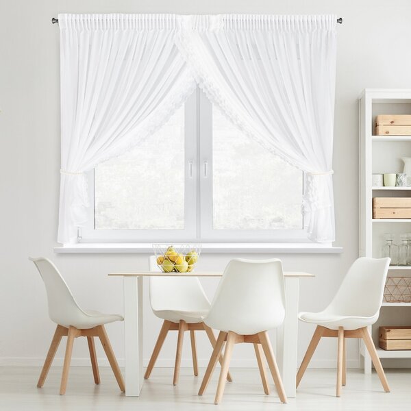 ZÁCLONA NA PÁSKE LUISA 400X160 CM BIELA