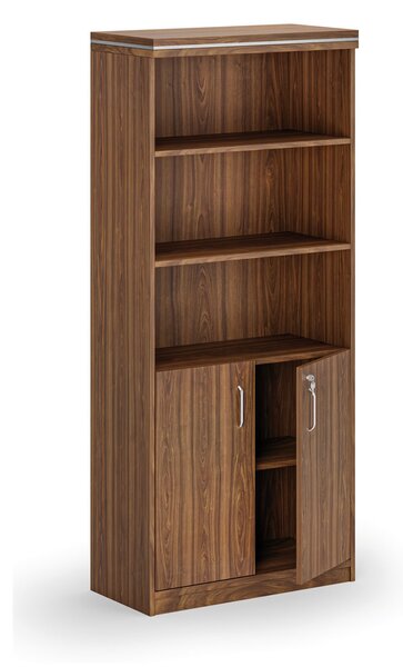 Kombinovaná kancelárska skriňa ARRISTO LUX, 800 x 400 x 1836 mm, orech