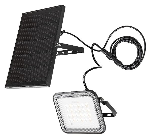 RABALUX 77141 Melk solárne nástenné svietidlo/reflektor LED 6,5W/1000lm 3000+4000+6500K IP65 čierna