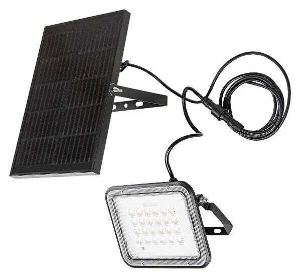 RABALUX 77141 Melk solárne nástenné svietidlo/reflektor LED 6,5W/1000lm 3000+4000+6500K IP65 čierna
