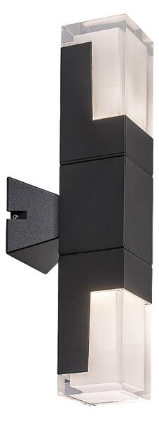 RABALUX 77127 Darvas vonkajšie nástenné svietidlo LED 12W/830lm 2700+4000+6000K IP54 čierna