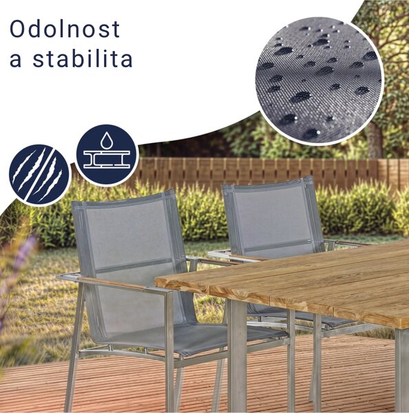 DB Garden Sada 4 ks záhradných stoličiek Monzu sivá