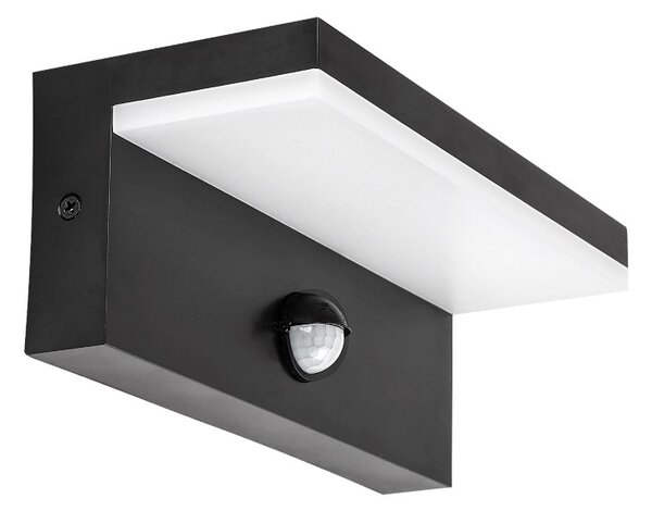 RABALUX 77115 Zaragoza vonkajšie nástenné svietidlo so senzorom LED 9W/800lm 2700+4000+6500K IP54 čierna