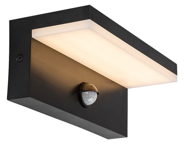 RABALUX 77115 Zaragoza vonkajšie nástenné svietidlo so senzorom LED 9W/800lm 2700+4000+6500K IP54 čierna