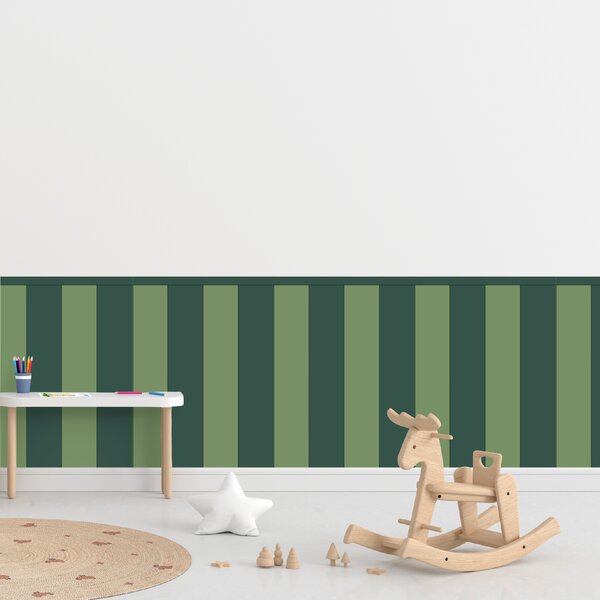 PIPPER. Textilná samolepiaca tapeta - Obdĺžnik - Zelená farba Farba: Kombinácia, Veľkosť: 80 cm