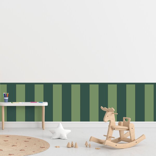 PIPPER. Textilná samolepiaca tapeta - Obdĺžnik - Zelená farba Farba: Kombinácia, Veľkosť: 60 cm