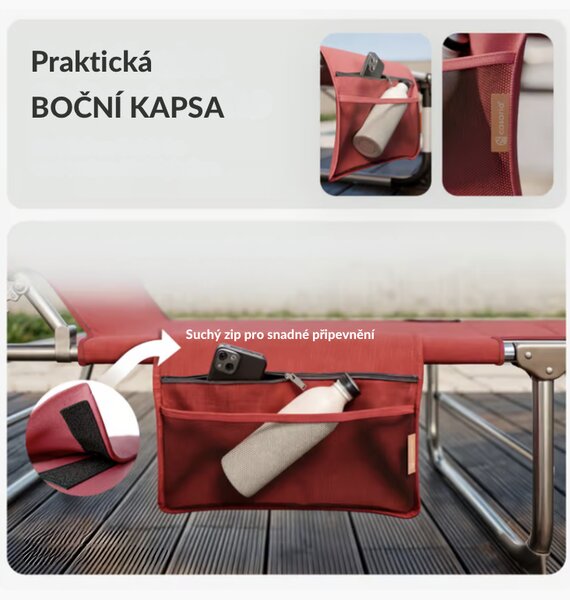DB Garden Skladacie záhradné ležadlo Beil červené