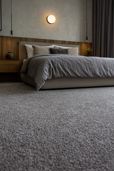Condor Carpets , Metrážny koberec Bali 075, na mieru, šíře 4m, šedá, filc, detská izba