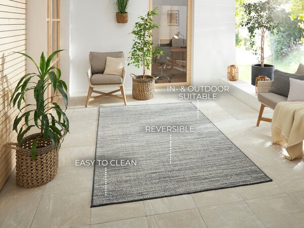 ELLE Decoration , Kusový koberec Gemini 105543 Silver z kolekcie Elle – na von aj na doma, 120x170, šedá, chodba / predsieň