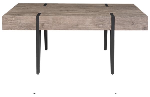 Konferenčný stolík tmavé drevo čierne kovové nohy 100 x 60 cm obdĺžnikový moderný industriálny štýl
