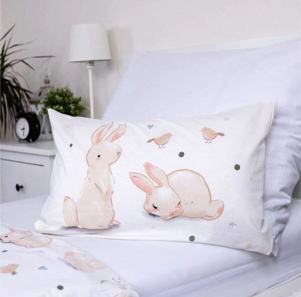 Bavlnené obliečky do postieľky BUNNIES biele Rozmer obliečky: 40 x 60 cm | 100 x 135 cm