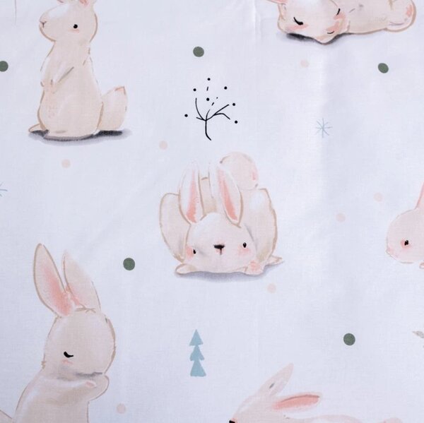 Bavlnené obliečky do postieľky BUNNIES biele Rozmer obliečky: 40 x 60 cm | 100 x 135 cm
