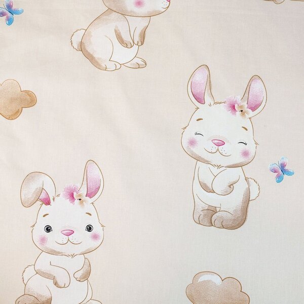 Bavlnené obliečky do postieľky BUNNY STAR béžové Rozmer obliečky: 40 x 60 cm | 100 x 135 cm