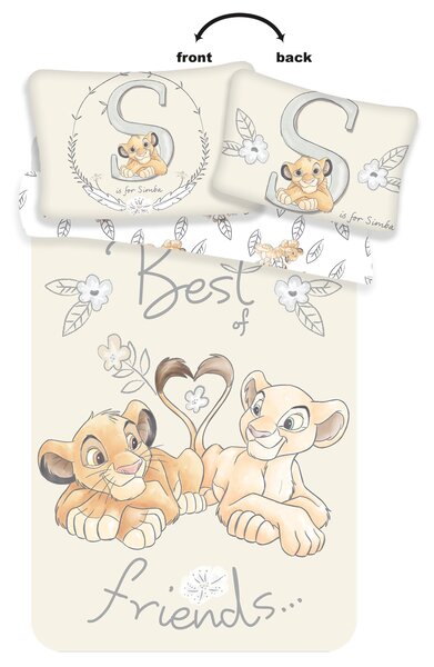 Bavlnené obliečky do postieľky LION KING BF krémové Rozmer obliečky: 40 x 60 cm | 100 x 135 cm