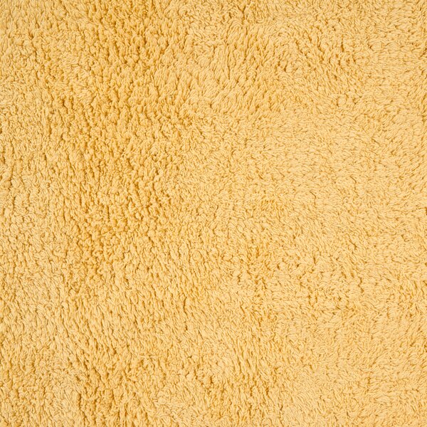 Detský koberec žltý bavlnený 140 x 200 cm obdĺžnikový s farebnými strapcami prateľný v práčke detská izba