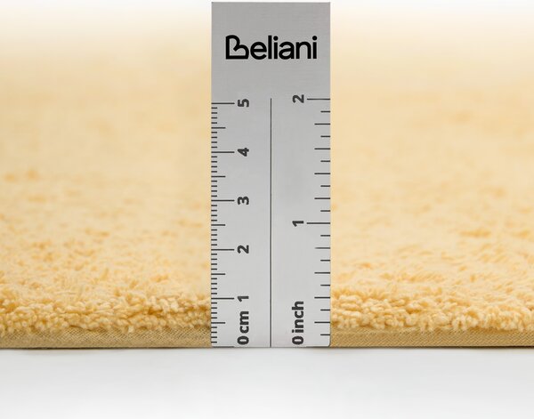Detský koberec žltý bavlnený 140 x 200 cm obdĺžnikový s farebnými strapcami prateľný v práčke detská izba