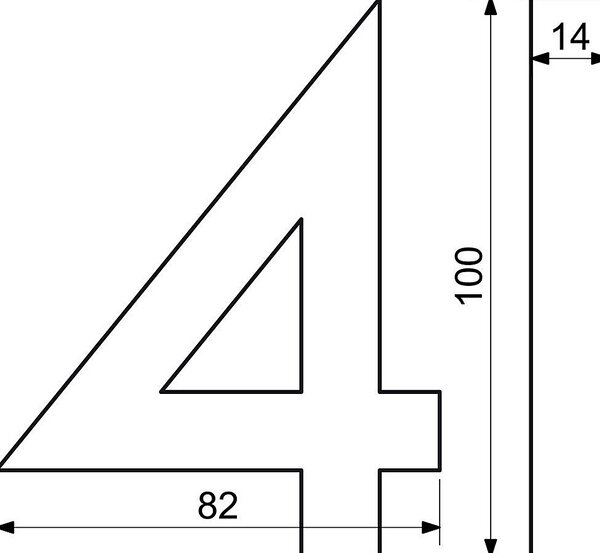 Domová číslica RICHTER 3D RN.100LV (čierna matná), RICHTER Čierna matná