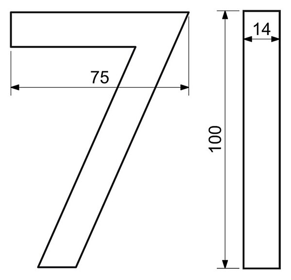 Domová číslica RICHTER 3D RN.100LV (čierna matná), RICHTER Čierna matná