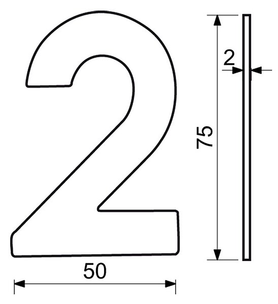 Domová číslica RICHTER RN.75L (matná meď), číslice 0, RICHTER Meď