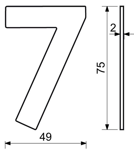 Domová číslica RICHTER RN.75L (matná meď), číslice 0, RICHTER Meď