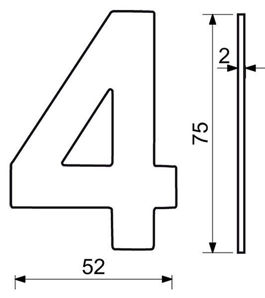 Domová číslica RICHTER RN.75L (matná meď), číslice 0, RICHTER Meď