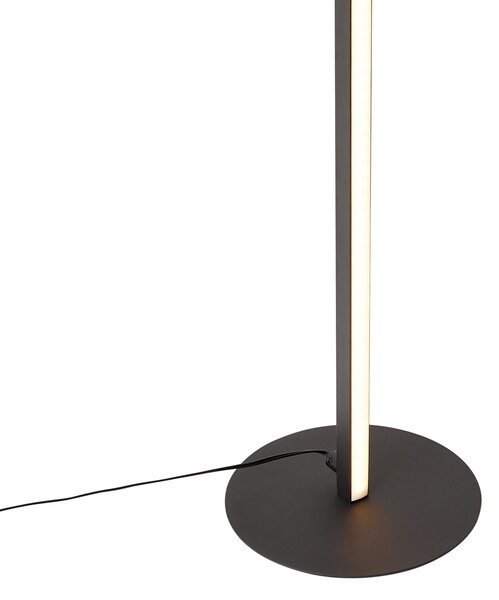 Dizajnová stojaca lampa čierna vrátane LED s dotykovým stmievačom - Clutch
