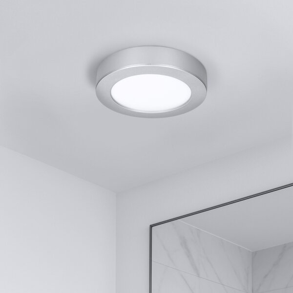 Solight WD240-S - LED panel 2v1 LED/12W/230V 3000/4000/6000K priemer 17 cm IP54 strieborný