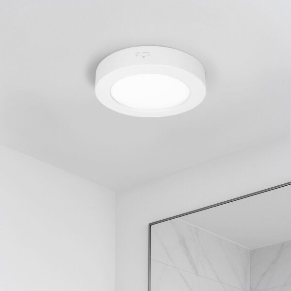 Solight WD240-W - LED panel 2v1 LED/12W/230V 3000/4000/6000K, priemer 17 cm, IP54, biela