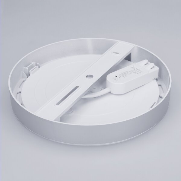 Solight WD242-S - LED panel 2v1 18W/230V 3000/4000/6000K priemer 22,5 cm IP54 strieborný