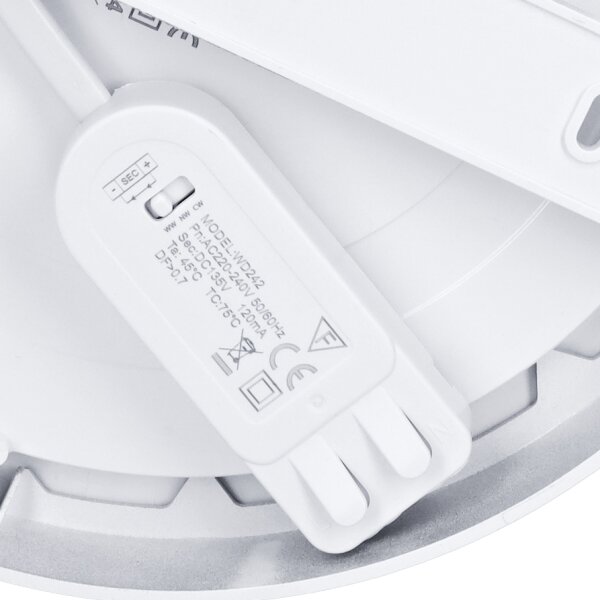 Solight WD242-S - LED panel 2v1 18W/230V 3000/4000/6000K priemer 22,5 cm IP54 strieborný