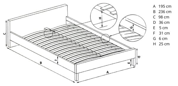 Halmar Čalúnená posteľ BRISA 160x200 krémová
