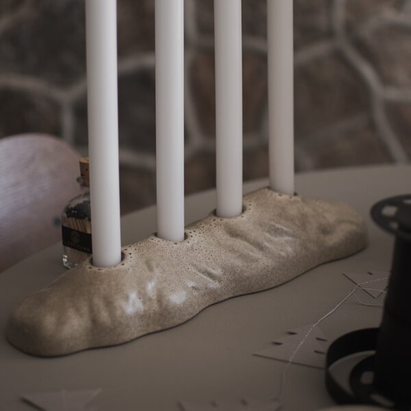 Keramický adventný svietnik Base Beige