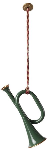 Kovová vianočná ozdoba Trumpet Dark Green