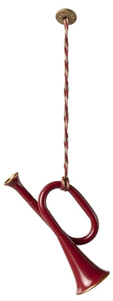 Kovová vianočná ozdoba Trumpet Red