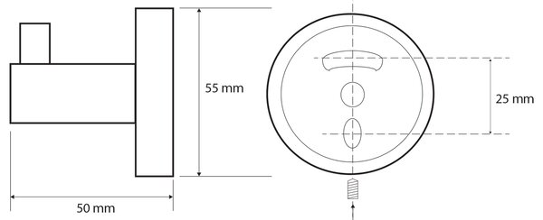 Sapho Sapho, X-ROUND GUN METAL háčik, gun metal, XR205GM