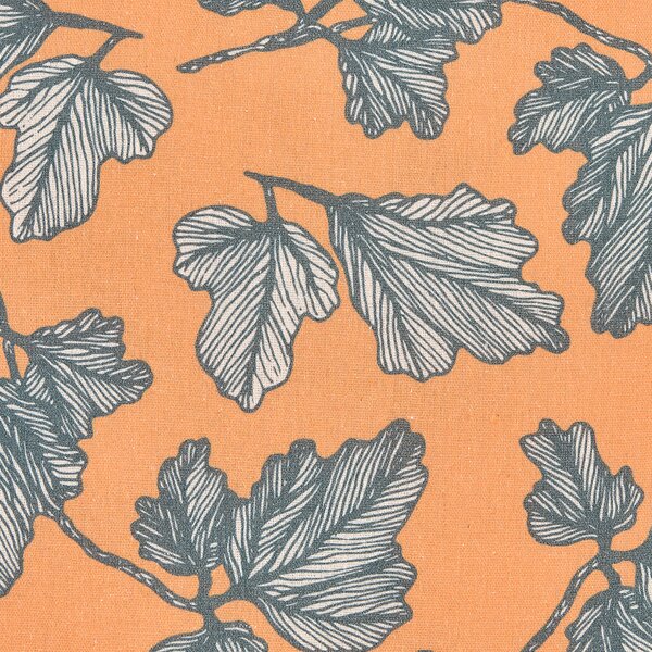 Sada 2 dekoratívnych vankúšov oranžová čierna bavlna ľan polyester 45 x 45 cm vzor listov moderná tradičná obývacia izba