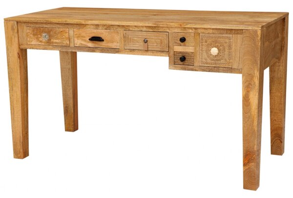 Písací stôl Manu 135x76x60 indický masív mango