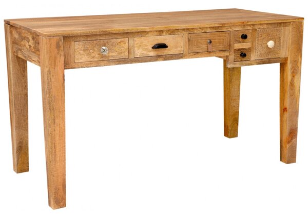 Písací stôl Manu 135x76x60 indický masív mango