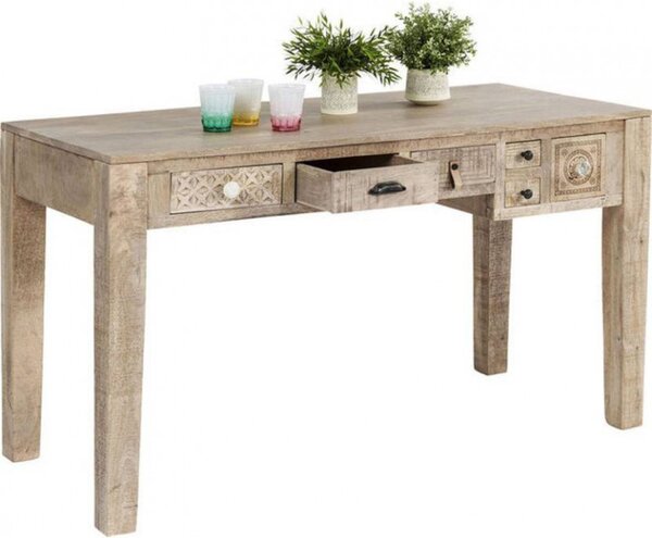 Písací stôl Manu 135x76x60 indický masív mango