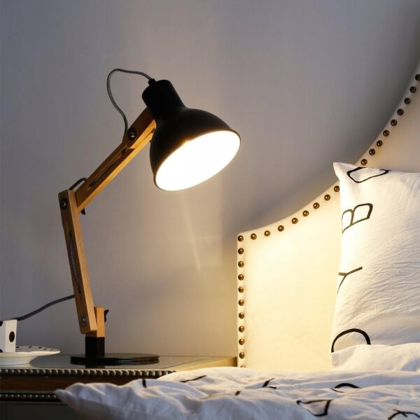 Stolná lampa 1xE27/40W/230V čierna