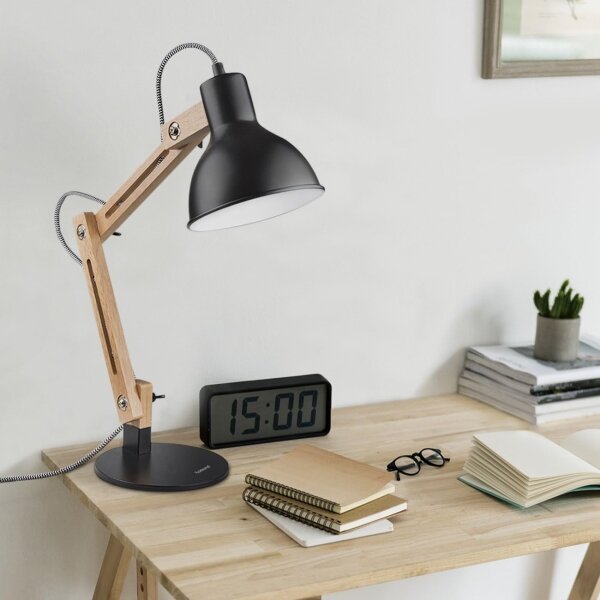 Stolná lampa 1xE27/40W/230V čierna