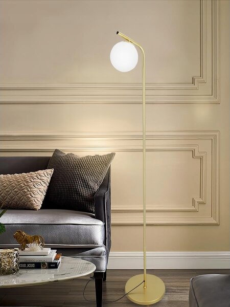 Stojacia lampa 1xE27/40W/230V zlatá/biela
